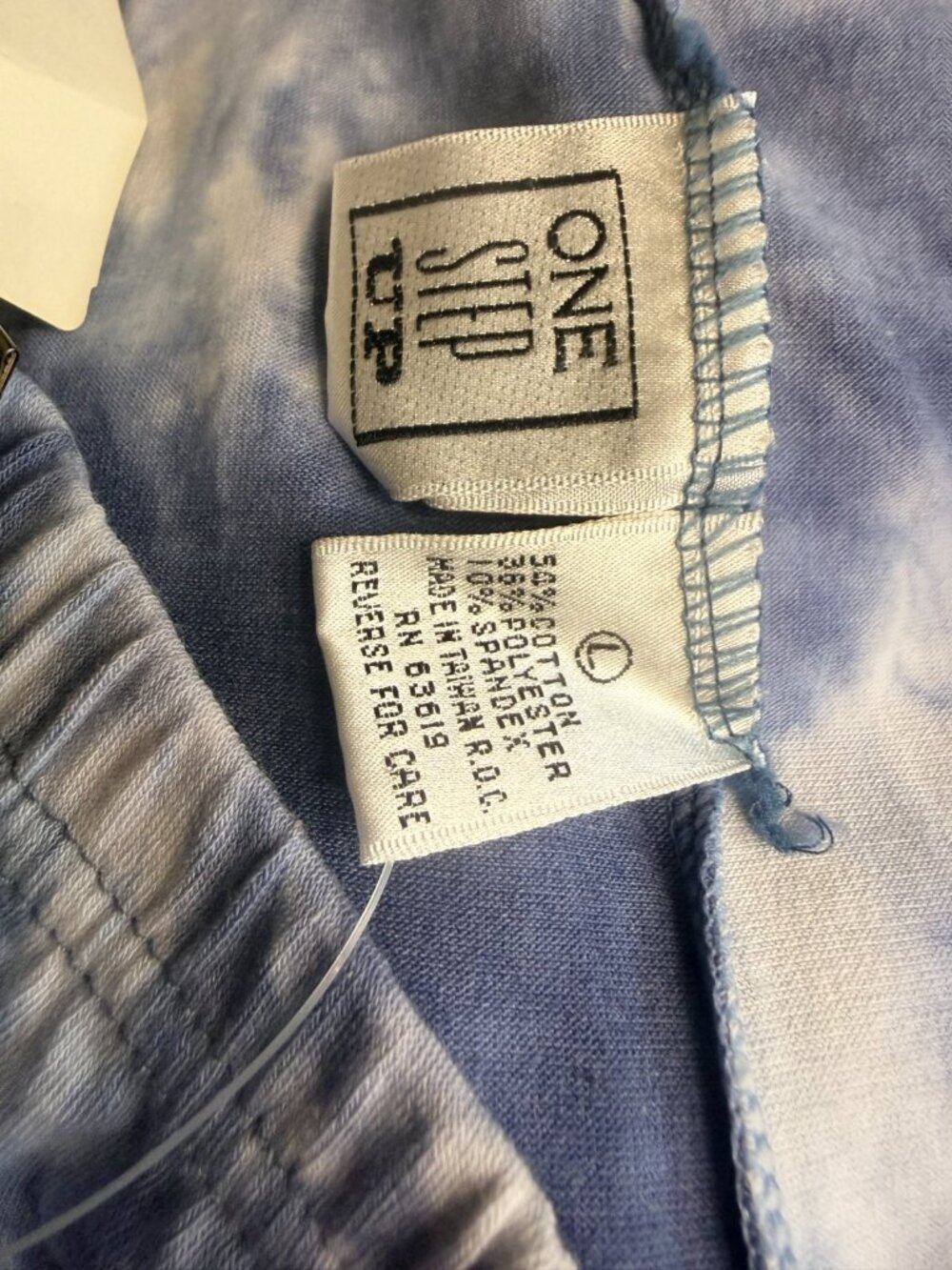 Vintage One Step UP Leggings Large L Blue tie Dye Made in Taiwan NWT - Picture 4 of 5
